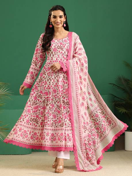 AASTIK FASHION cotton blend kurta pant dupatta set