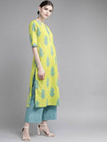 AASTIK FASHION cotton blend kurta palazzo dupatta set