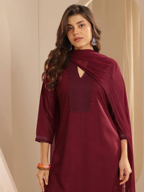 AASTIK FASHION viscose rayon kurta pant dupatta set