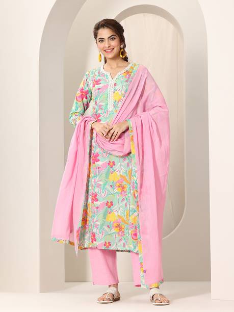 AASTIK FASHION pure cotton kurta pant dupatta set
