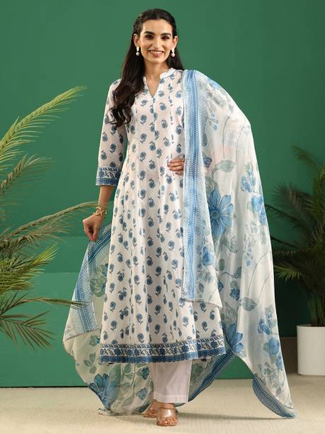 AASTIK FASHION cotton blend kurta pant dupatta set