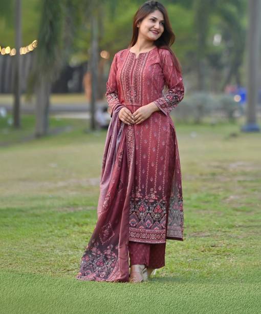 AASTIK FASHION polyester kurta pant dupatta set