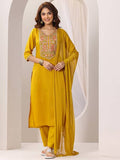 AASTIK FASHION silk blend kurta pant dupatta set