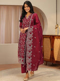 AASTIK FASHION chanderi kurta pant dupatta set