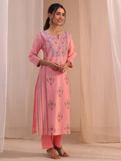 AASTIK FASHION cotton blend kurta pant dupatta set