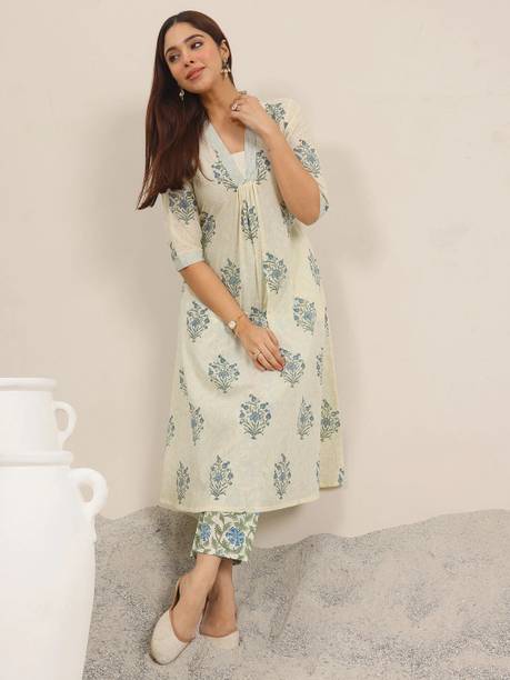 AASTIK FASHION cotton blend kurta pant set