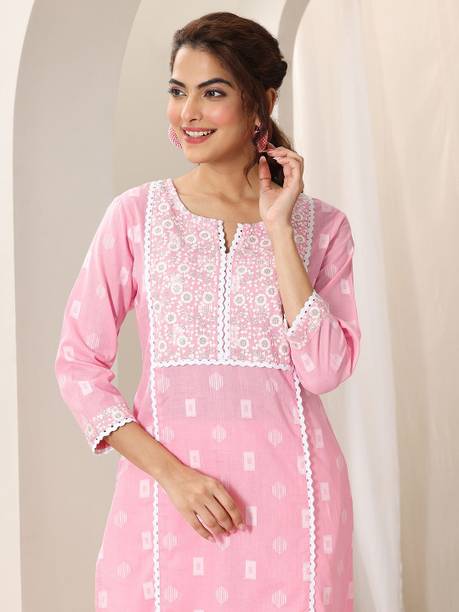 AASTIK FASHION Cotton Blend Kurta Pant Dupatta Set 064