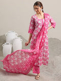 AASTIK FASHION cotton blend kurta pant dupatta set