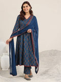 AASTIK FASHION cotton blend kurta pant dupatta set